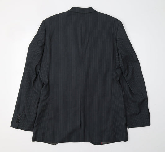 Butler And webb Mens Blue Striped Jacket Blazer Size 40