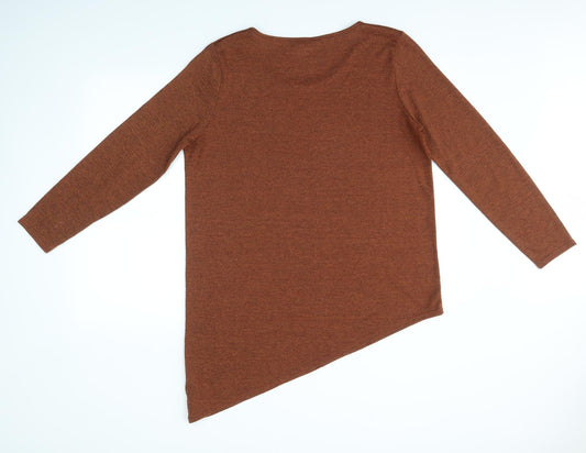 Peacocks Womens Brown Basic Blouse Size 16