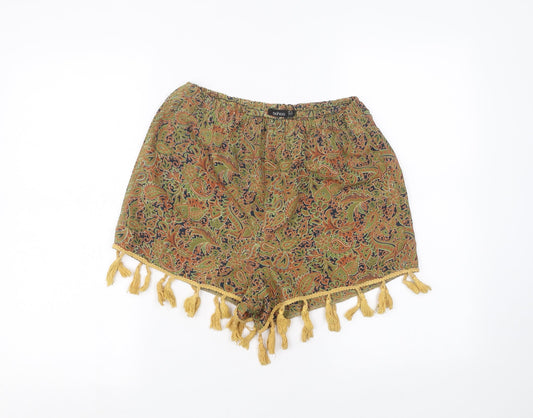 Boohoo Womens Green Cut-Off Shorts Size 8