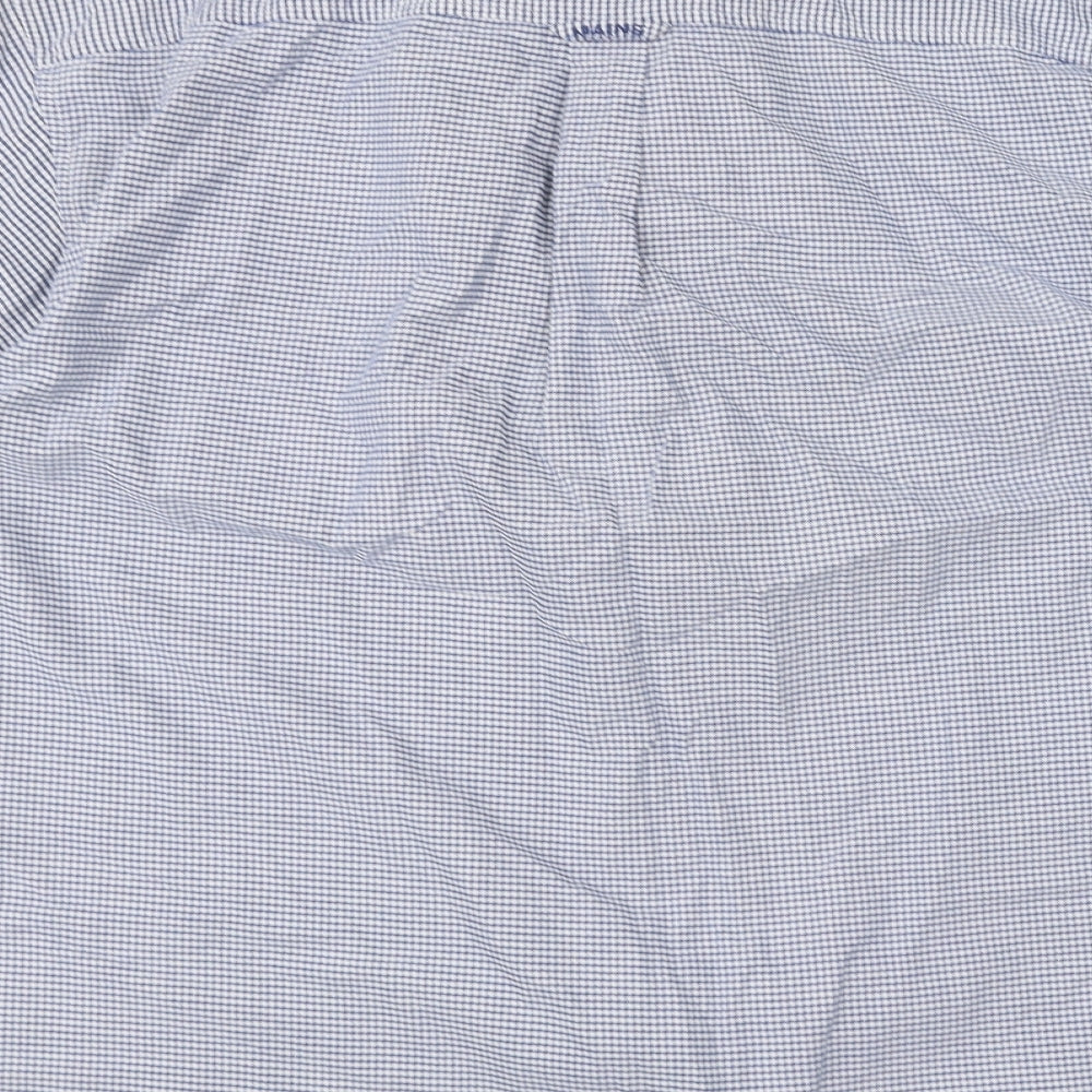 Maine New England Mens Blue Dress Shirt Size L