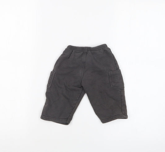 BRANDILI Boys Grey Jogger Trousers Size 6-9 Months