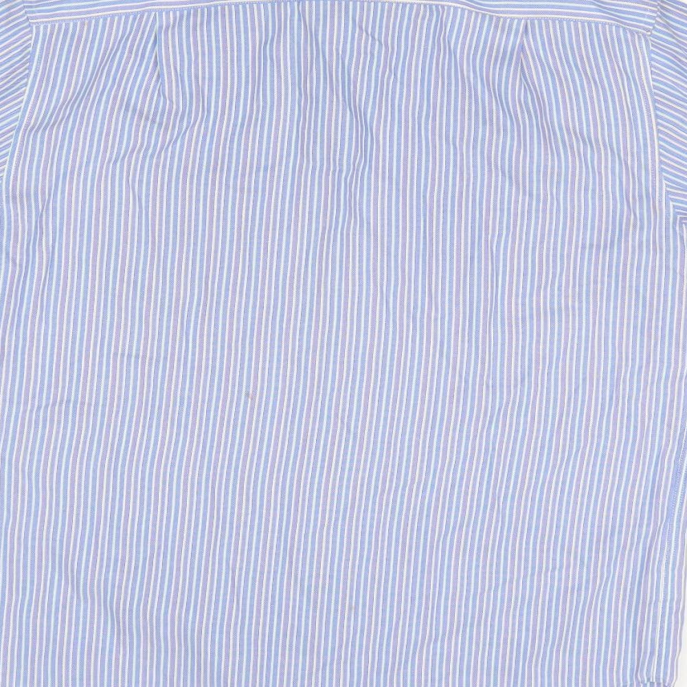 M&S Mens Blue Striped Dress Shirt