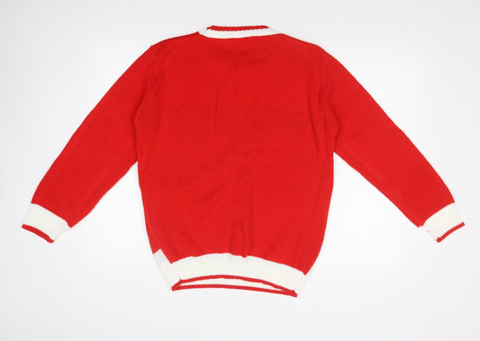 GAZELLE Womens Red Pullover Sweatshirt Size M - CHRISTMAS