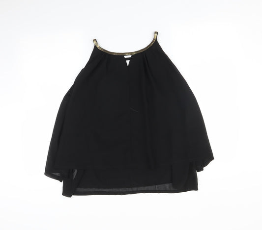 Boohoo Womens Black Basic Blouse Size 10
