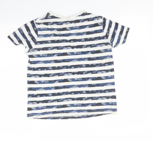 F&F Boys Blue Striped Basic T-Shirt Size 11-12 Years