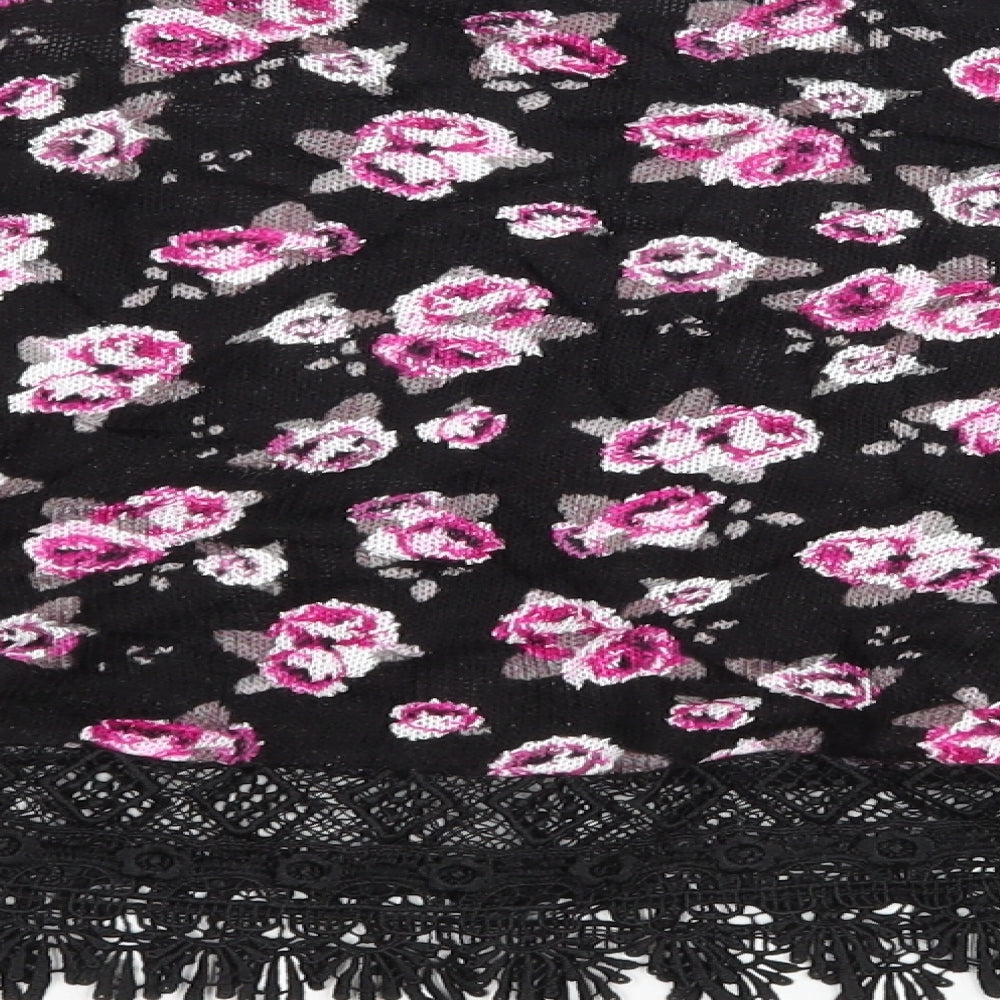 Divided Womens Black Floral Pullover Jumper Size XS