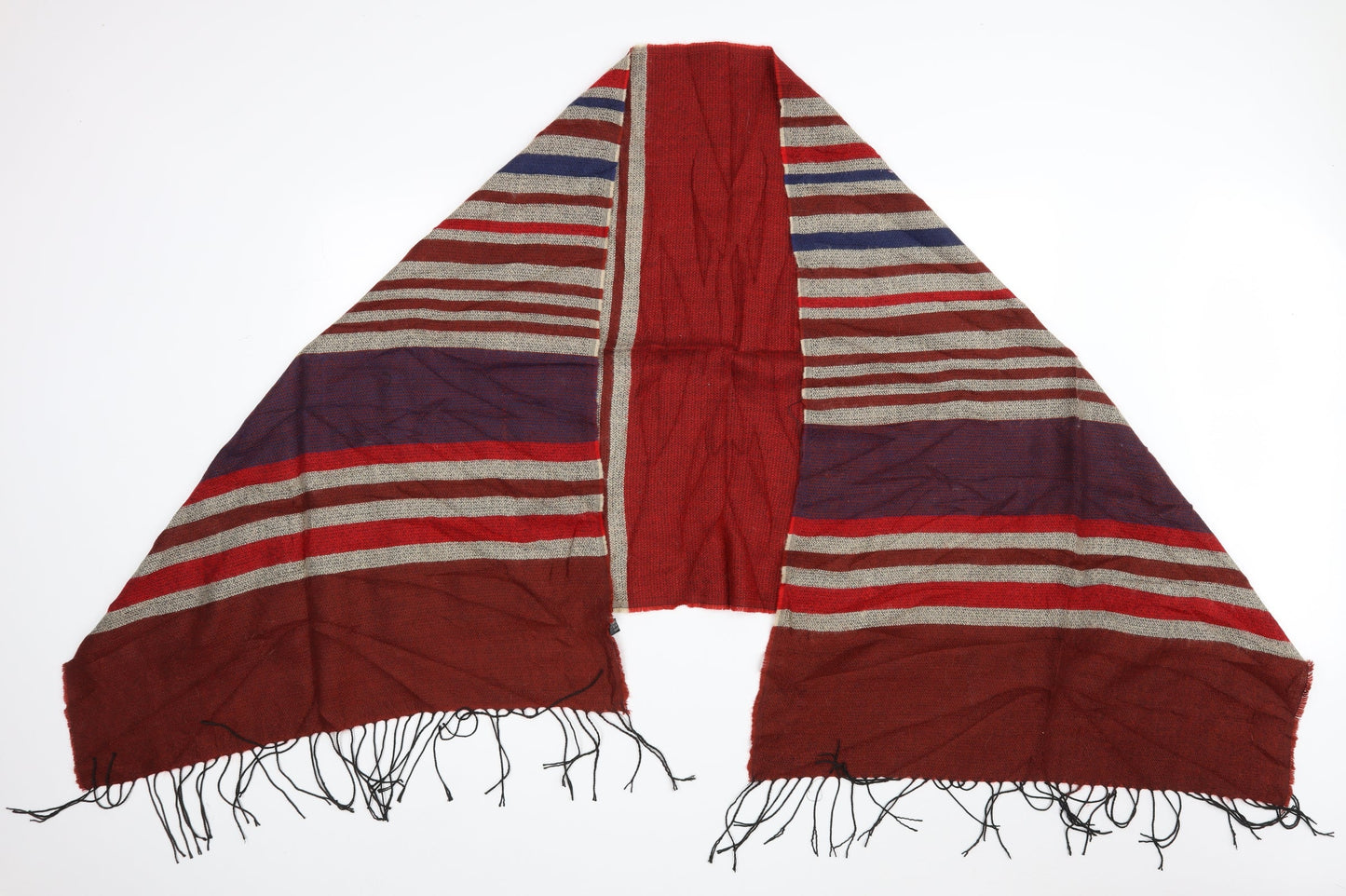 Preworn Womens Brown Striped Scarf