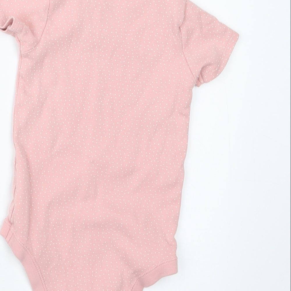 TU Girls Pink Polka Dot Babygrow One-Piece Size 9-12 Months
