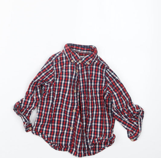 Mothercare Boys Blue Check Basic Button-Up Size 12-18 Months