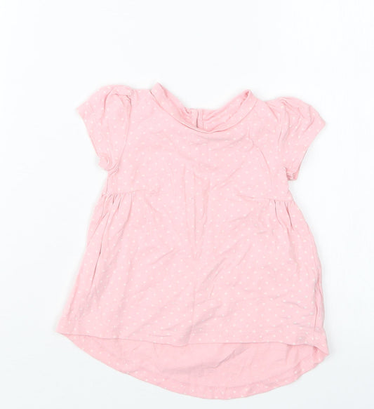 Mothercare Girls Pink Polka Dot Basic T-Shirt Size 3-6 Months