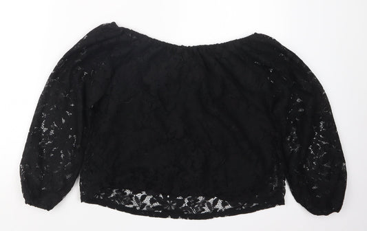 Hollister Womens Black Lace Basic Blouse Size S