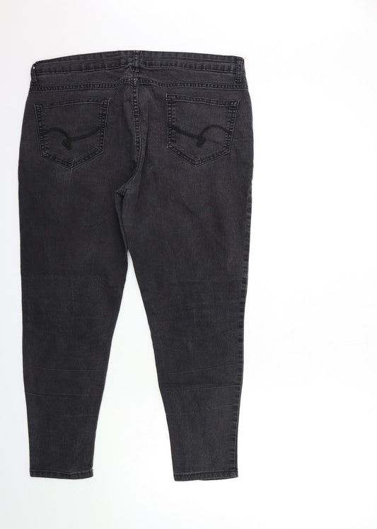 PEOPLE Womens Black Denim Skinny Jeans Size 8 L25 in