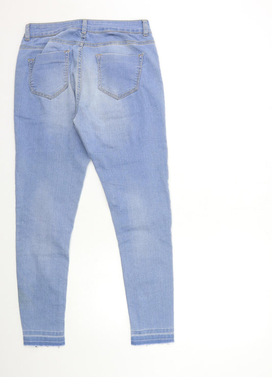 Savioa Womens Blue Denim Skinny Jeans Size 12 L28 in