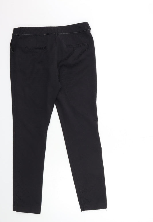 Papaya Womens Black Geometric Trousers Size 10 L27 in
