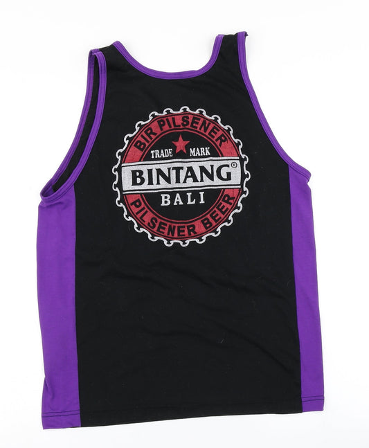 Pilsen Beer Womens Black Colourblock Basic Tank Size S