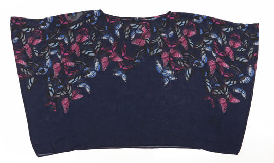 NEXT Womens Blue Floral Basic Blouse Size 10