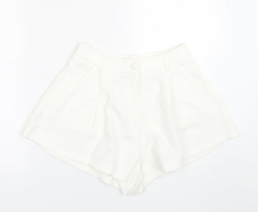 SheIn Womens White Paperbag Shorts Size S