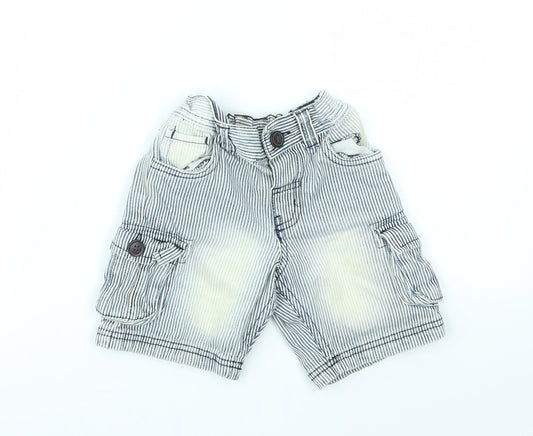 urban rascals Girls Blue Striped Cut-Off Shorts Size 3 Years