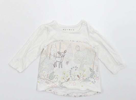 Nutmeg Girls White Basic T-Shirt Size 6-9 Months