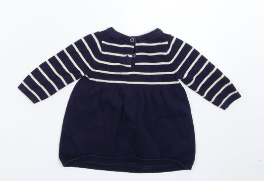 Gap Girls Blue Striped Jumper Dress Size 3-6 Months