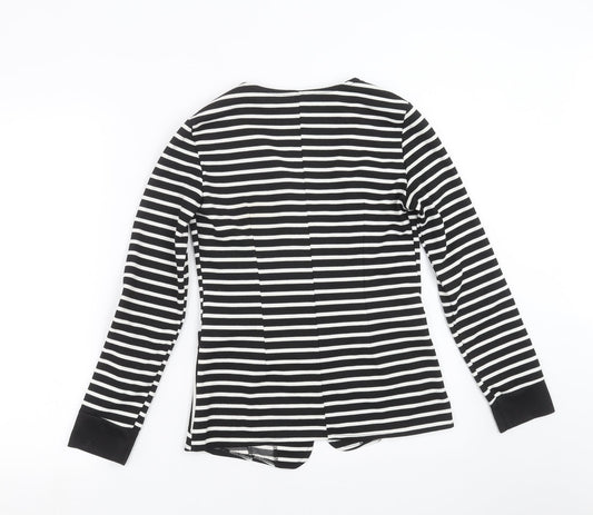 to shine Womens Black Striped Jacket Size S
