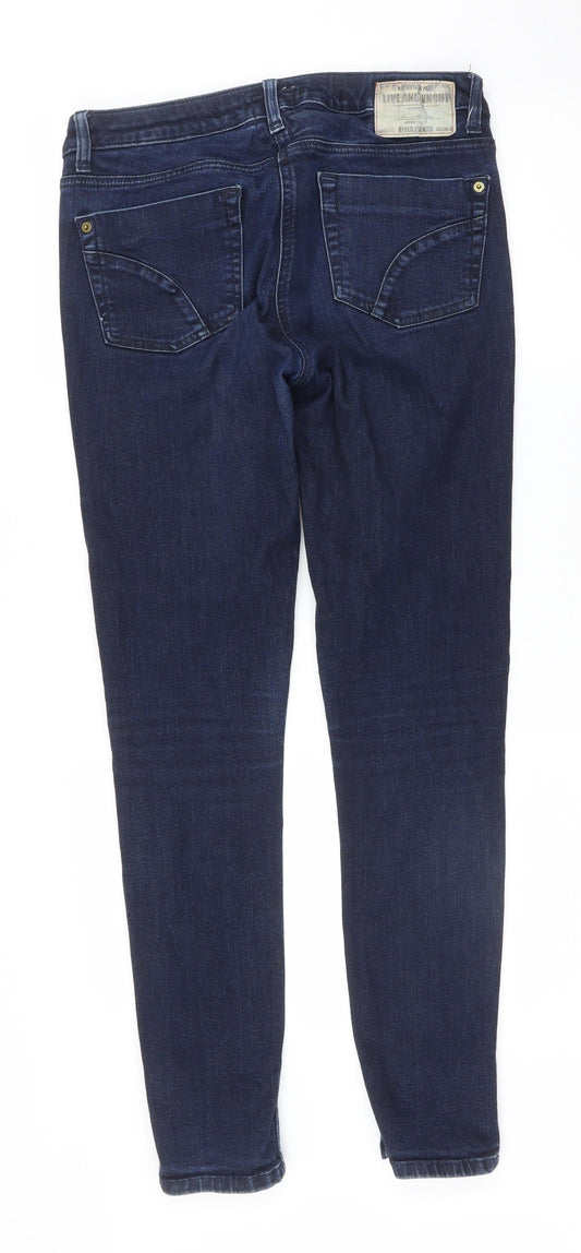 Preworn Womens Black Skinny Jeans Size 12 L30.5 in