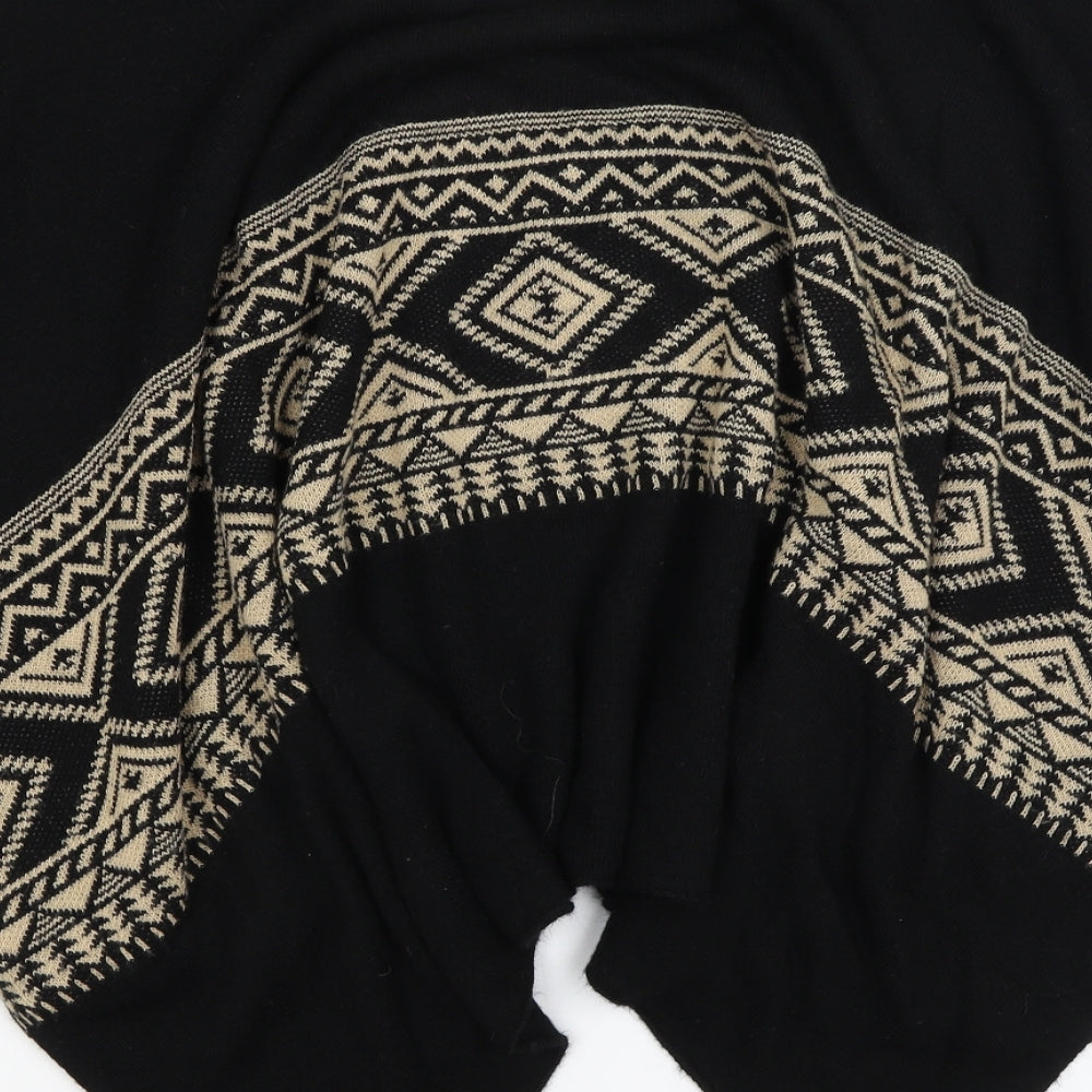 Astradivarius Womens Black Geometric Shrug Jumper Size M