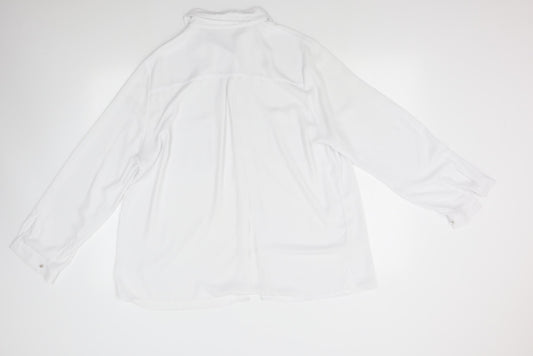 Preworn Womens White Basic Blouse Size L