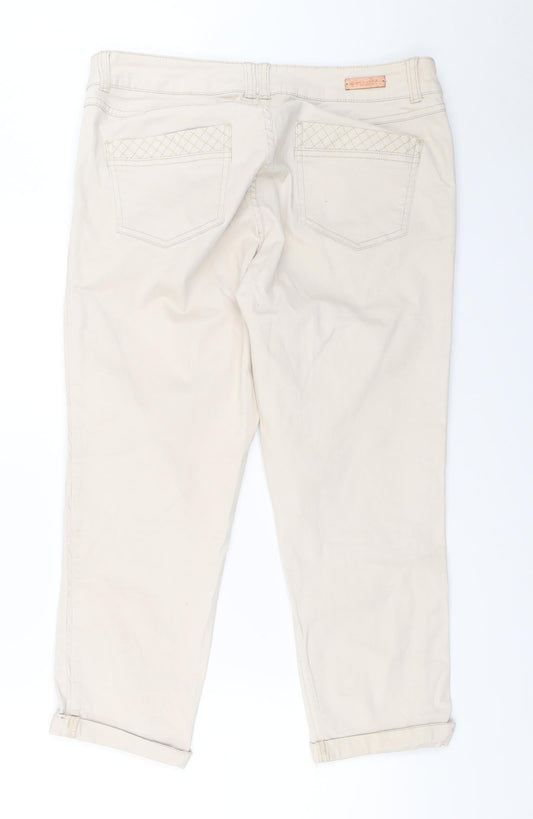 Encuentro Womens Beige Cropped Jeans Size 40 L23 in