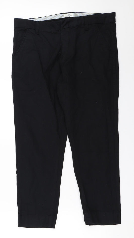 H&M Womens Black Capri Trousers Size 44 L25 in