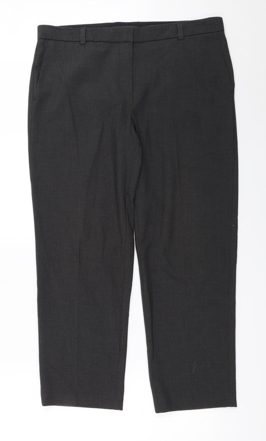 Marks and Spencer Womens Grey Trousers Size 14 L26 in