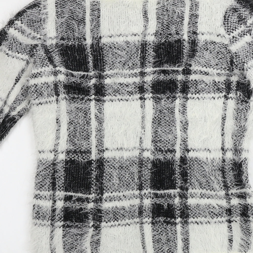 Red Herring Womens Black Check Pullover Jumper Size 8