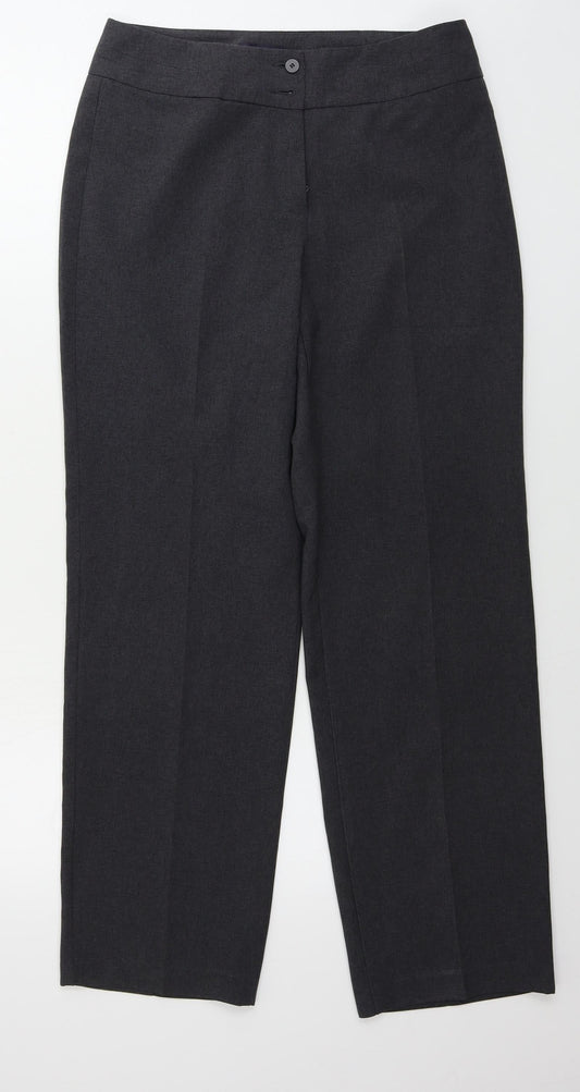 Marks and Spencer Womens Grey Trousers Size 10 L28 in