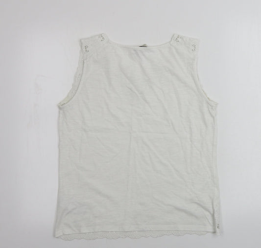Oasis Womens White Basic Polo Size M