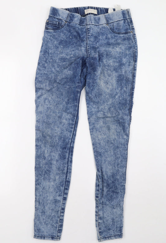 matakan Womens Blue Denim Jegging Trousers Size 12 L32 in