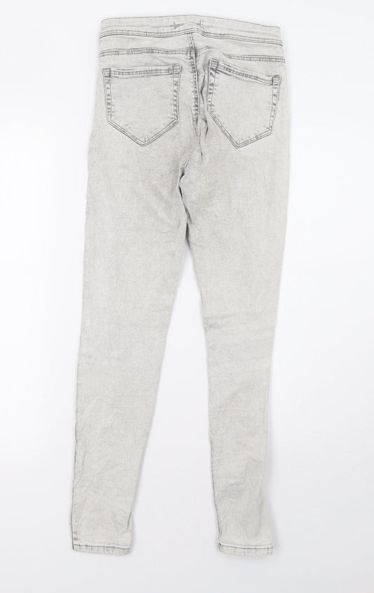 Bershka Womens Grey Denim Skinny Jeans Size 6 L29 in