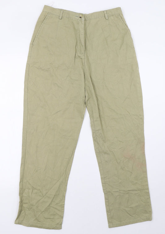 EWM Womens Green Trousers Size 10 L29 in