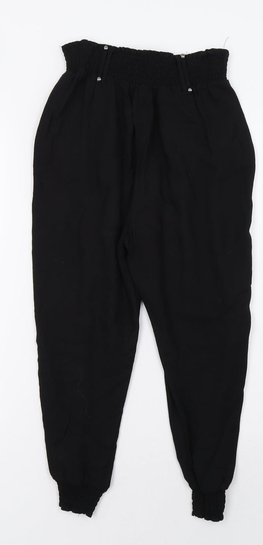 NEXT Womens Black Cropped Trousers Size 6 L20 in