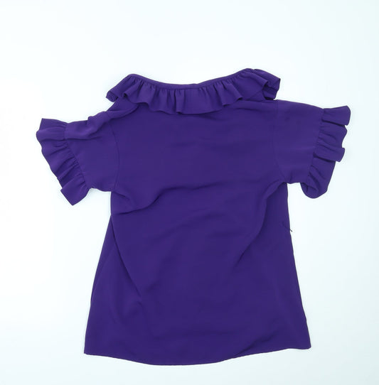 Simply Vera Womens Purple Basic Blouse Size S