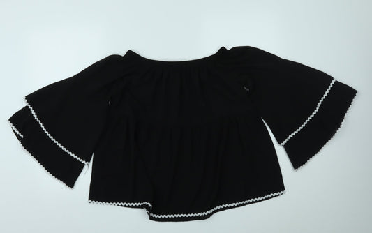 Bella and Blue Womens Black Basic Blouse Size M