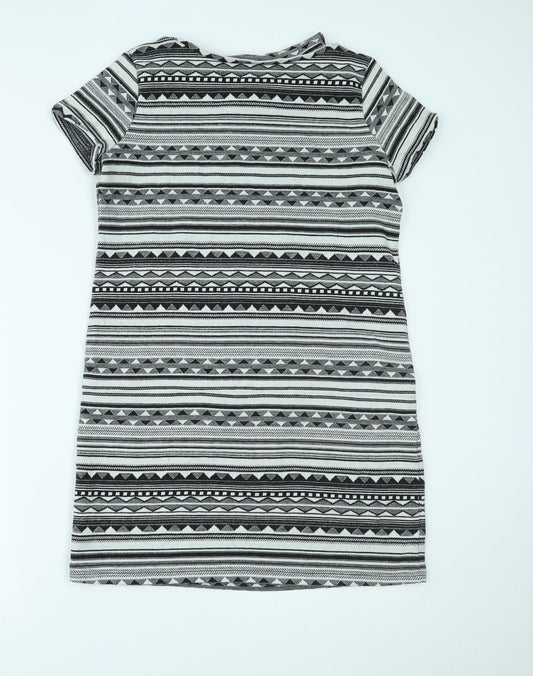 NEXT Womens Grey Geometric T-Shirt Dress Size 10