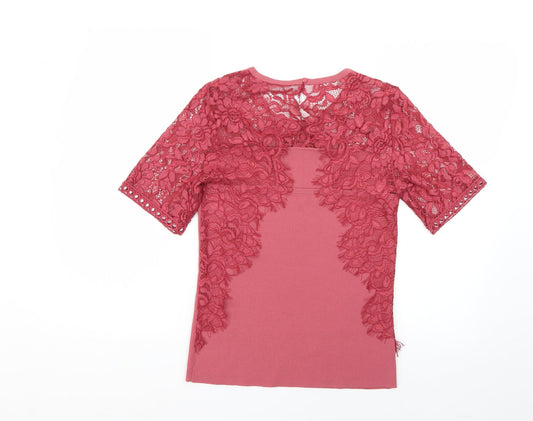 NEXT Womens Red Basic Blouse Size 10