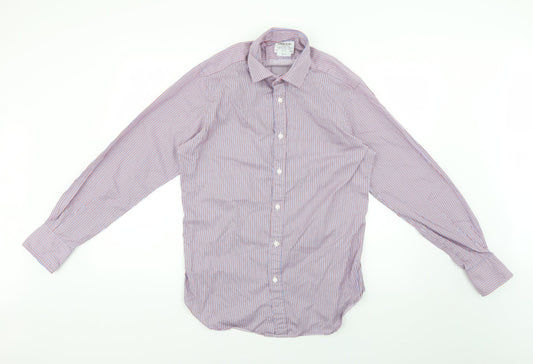 t m jewin Mens Multicoloured Striped Dress Shirt Size 34