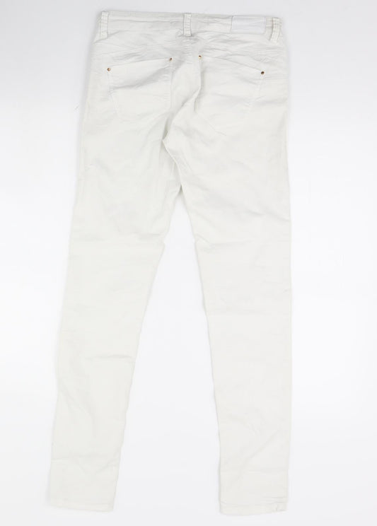 Stradivarius Womens White Denim Skinny Jeans Size 10 L29 in