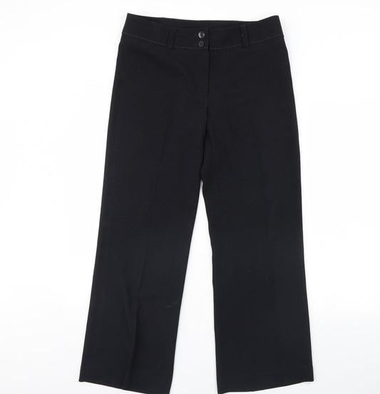 AMARANTO Womens Black Polka Dot Trousers Size 12 L31 in