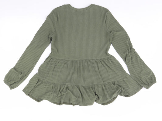 New Look Womens Green Basic Blouse Size 8
