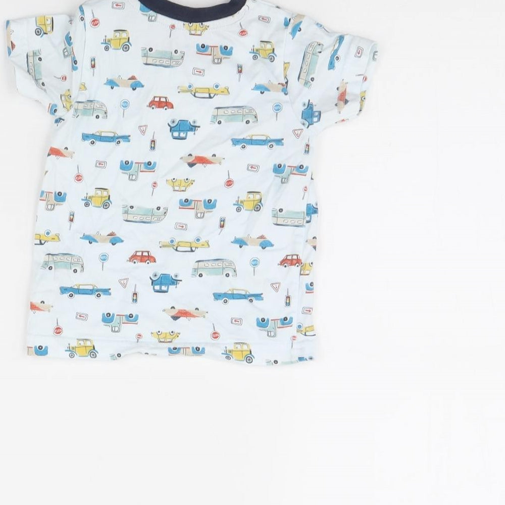 Nutmeg Baby Blue Spotted Basic T-Shirt Size 9-12 Months - Cars