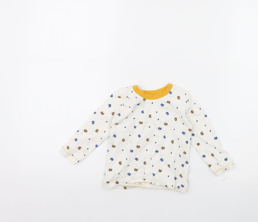 George Baby White Animal Print Basic T-Shirt Size 9-12 Months
