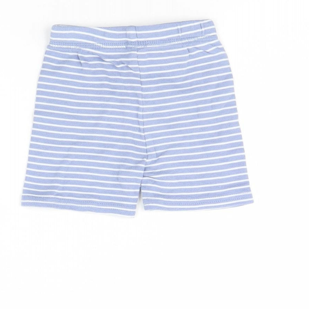George Baby Blue Striped Cropped Trousers Size 9 Months