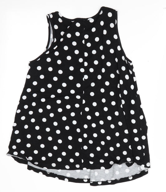 ASOS Womens Black Polka Dot Tunic T-Shirt Size 8